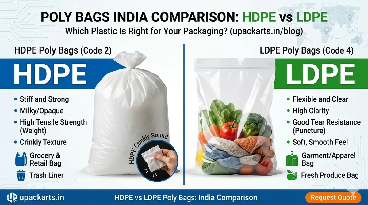 HDPE vs LDPE Poly Bags India: Complete Comparison for Industrial Use